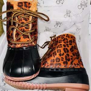 Simply Southern Leopard Print Duck Boots
